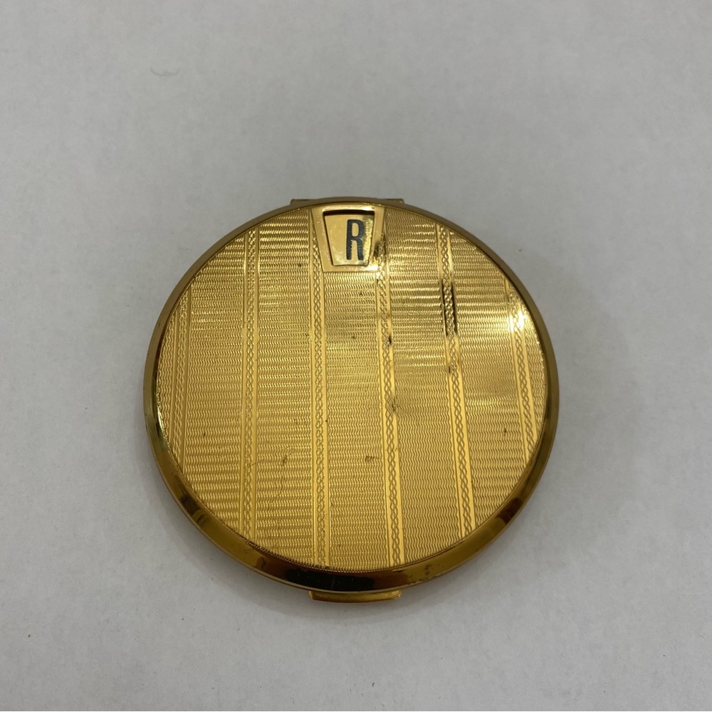 Vintage Stratton Powder Compact Gold Toned Alphabet Stratton